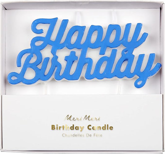 Meri Meri Happy Birthday Text Candle (Pack of 1), Unscented Meri Meri Birthday Candles