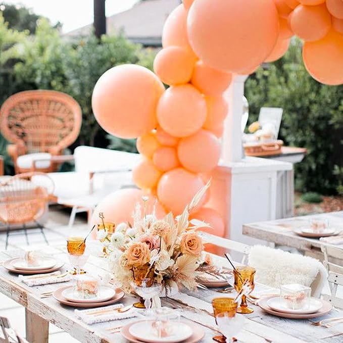PartyWoo Peach Balloons 50 pcs 5 Inch Small Mini Pastel Light Orange Peachy Pink Latex Balloons for Wedding Baby Shower Gender Reveal Graduation Birthday Party Decorations Peach-Y21