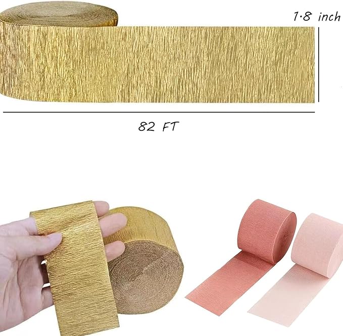 CC wonderland zone 6 Rolls White Red Crepe Paper Streamers ffor Wedding Engagement Valentine's Day Birthday Party Decorations,82 feet Long 1.77 inch Wide