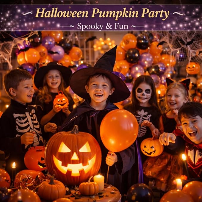 Orange Balloons 12 Inch, 100 Pack Latex Party Balloons, Orange Round Helium Balloons for Thanksgiving Halloween Birthday Kids Party Decorations