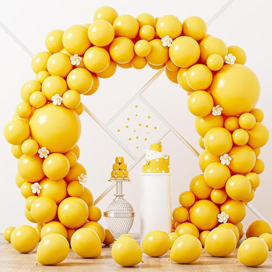 Voircoloria 90pack Lemon Yellow Balloons Different Size 18/12/10/5 Inch Yellow Balloon Garland Arch Kit for Graduation, Wedding, Birthday, Princess Theme, Baby Shower, Anniversary Party Decorations