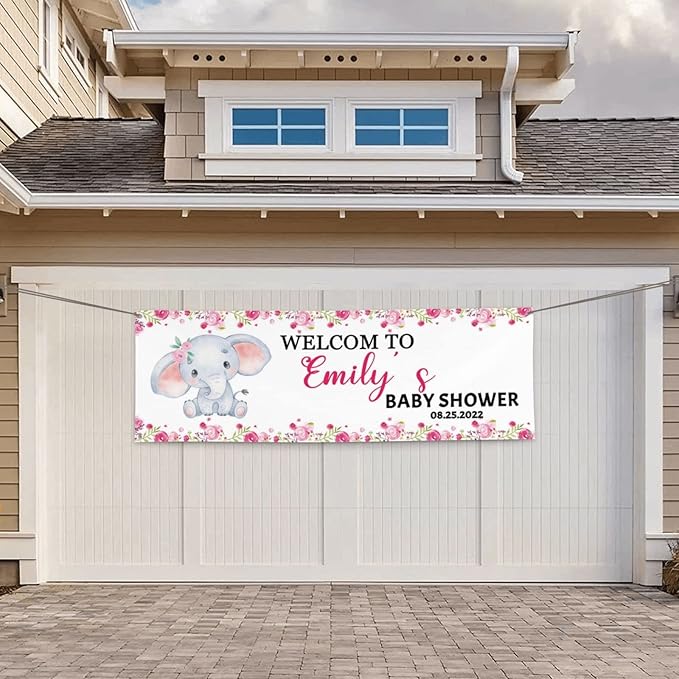 Baby Shower Banner Personalized Name Date Custom Baby Shower Banners and Signs Customize for Party Decoration 6'x3'