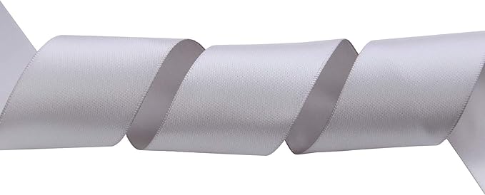 ITIsparkle 11/2" Inch Double Faced Satin Ribbon 25 Yards-Roll Set for Gift Wrapping Party Favor Hair Braids Hair Bow Baby Shower Decoration Floral Arrangement Craft Supplies, Silver Ribbon
