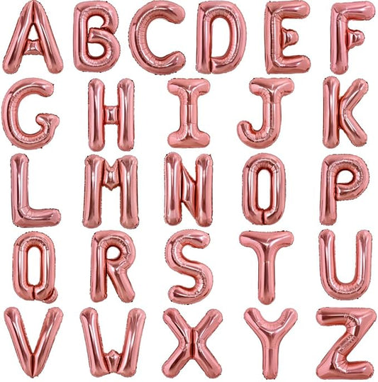 TONIFUL 52 Pieces 16 Inch Rose Gold Letter A-Z Balloons,Custom Phrase Mylar Foil Alphabet Letter DIY Personalized Phrase Banner for Birthday Anniversary Celebration Graduation Party Supplies Decor