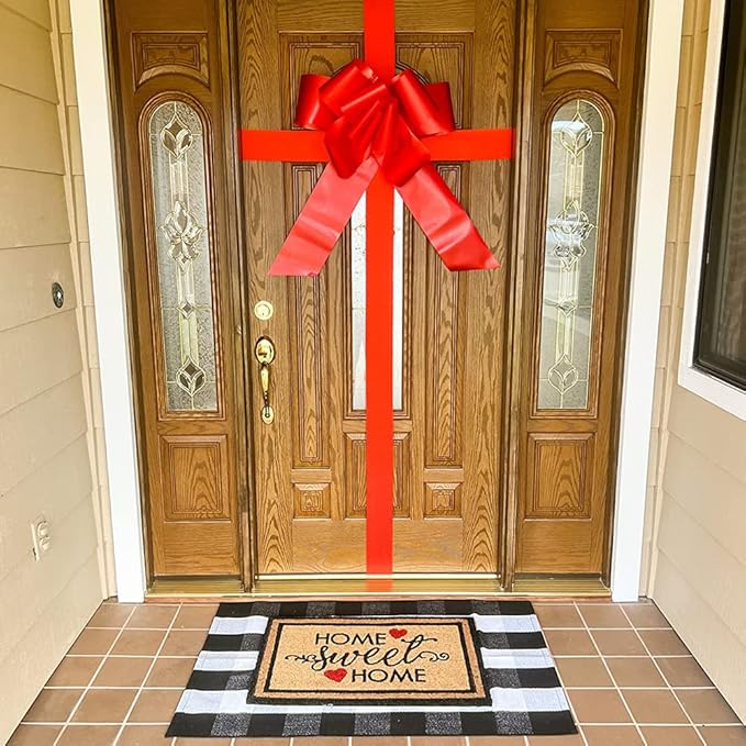 TONIFUL 10 Inch X 11yds Red Satin Ribbon - Extra Wide Christmas Ribbon for Outdoor Use, Grand Opening Ceremony, Wedding Decoration