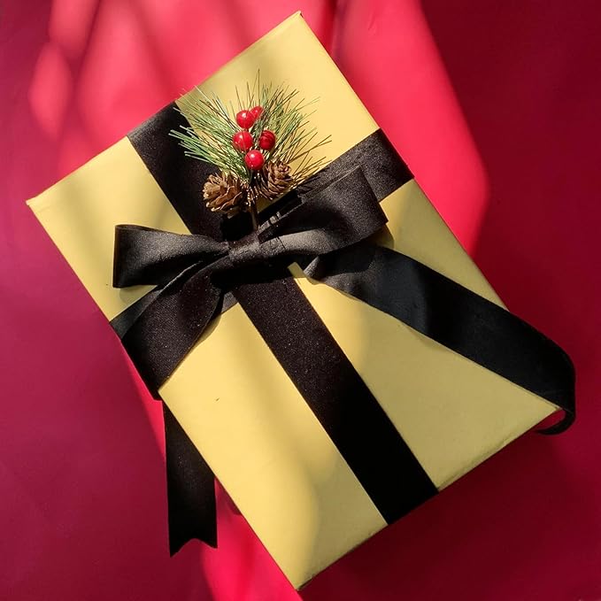 Velvet Ribbon Set 1.5" x 10 Yards, 1 Rolls, Dseason Handmade Black Velvet Ribbon Set for Gift Wrapping & Bow Making, Christmas Tree, Wreath Decoration, DIY Crafts Decoration