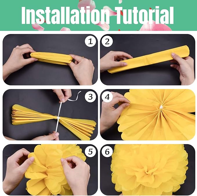 Qimoo 20pcs Mint Green Paper Pom Poms Decorations, DIY Decorative Pom-poms Flowers Ball for Party Wedding Outdoor Decoration