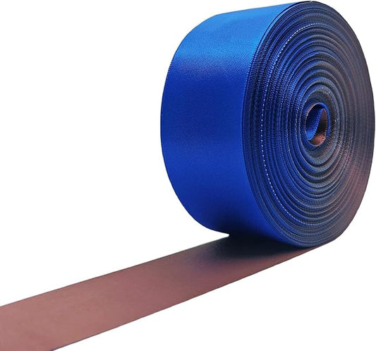 Double Faced Satin Ribbon, 1-1/2 Inch 30 Yards, Blue & Coco Brown Two Tone Ribbon for Gift Wrapping, Flower Bouquet, Bow, Hair, Wedding, DIY Crafts, Holiday Party Decorations