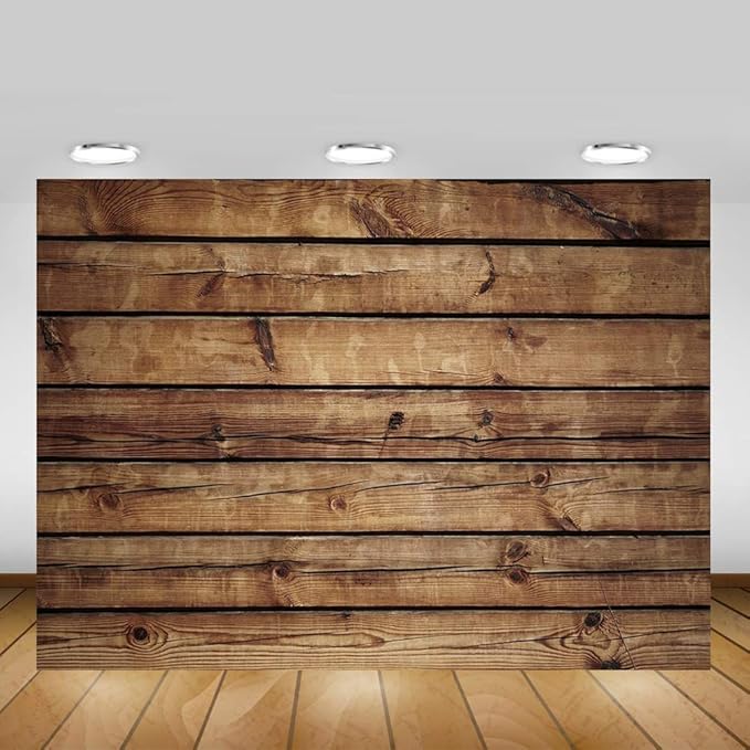 Mocsicka Brown Wood Backdrop Rustic Wood Wall Photography Background for Party Vintage Wooden Floor Baby Shower Birthday Cake Smash Kid Adult Portrait Photoshoot Prop (8'x6')