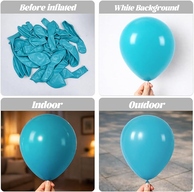 Voircoloria 90pack Peacock Blue Balloons Different Size 18/12/10/5 Inch Pastel Green Balloon Garland Arch Kit for Baby Shower,Graduation, Wedding, Birthday, Gender Reveal, New Year Decorations