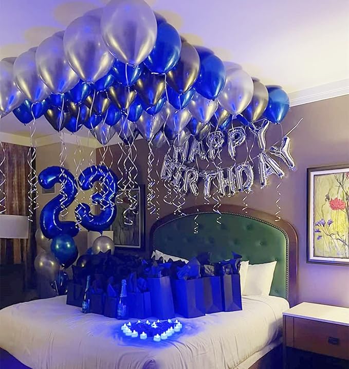 Numbers Balloon 40 Inch 2 Navy Blue Balloon Number Birthday Decorations, 2nd 12 21st Party Celebrations Decorations Graduations Baby