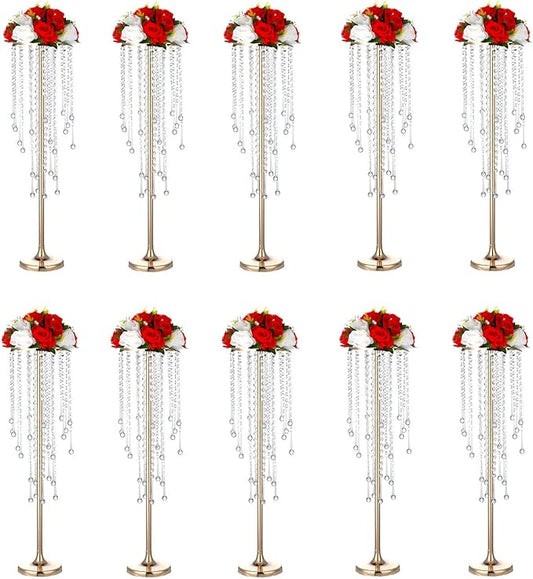 10pcs Wedding Centerpieces for Tables Gold Flower Stand for Wedding Party Decoration Home Decor Road Lead