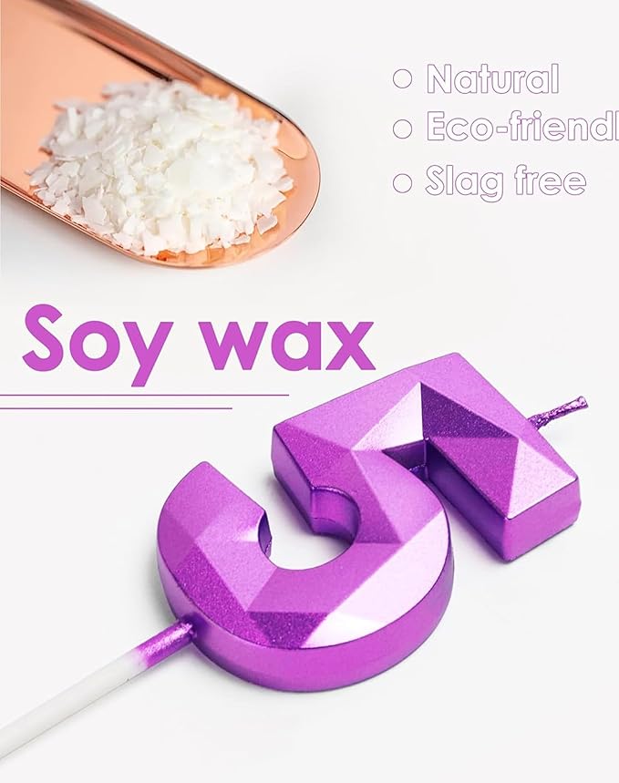 Yiran Number 40 Candles,40th Birthday Candles,Purple Happy Birthday Candle for Cake,3D Design Cake Topper Decorations for Boy Men Pet Birthday Party Wedding Anniversary Celebration Supplies