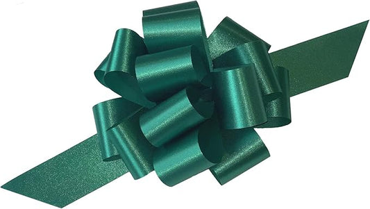 Emerald Green Decorative Gift Pull Bows - 5" Wide, Set of 10, St. Patrick's Day, Easter, Spring, Earth Day, Wreath, Swag, Garland, Gift Wrap, Baskets, Fundraiser, Birthday, Party Decor, Office