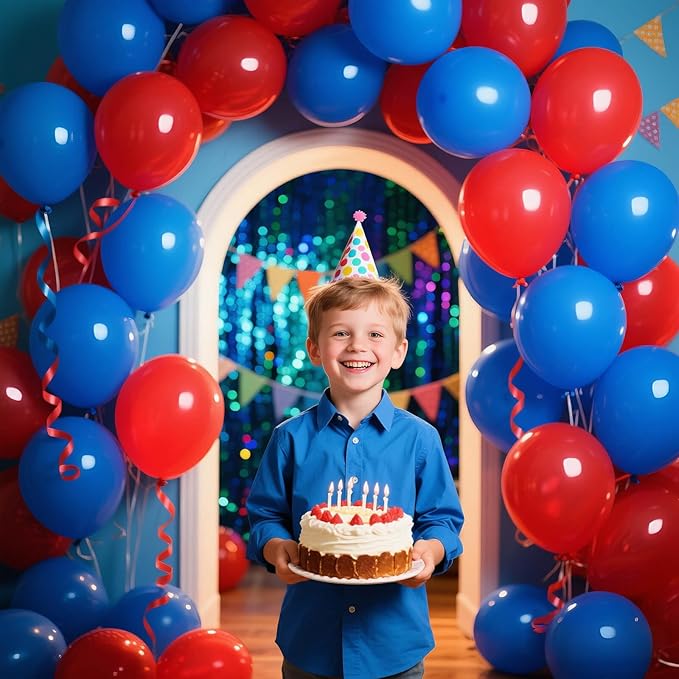 Red Balloon 110pcs, Red Latex Balloons12 inch for Birthday Valentine's Day Wedding(with 2 Ribbons).
