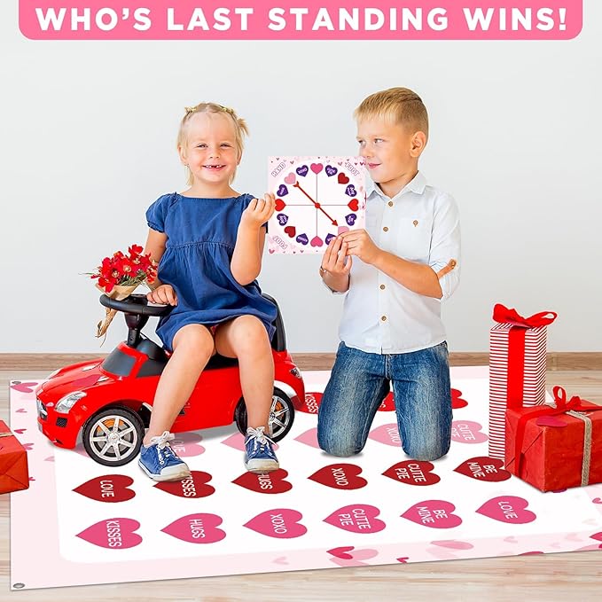 Lonfliness Valentine's Day Pose Balance Floor Game for 2 or More Players, Large Mat Party Game Indoor Outdoor Fun Family Reunion Game for Friends Adults Group Activity Valentines Party Favor Gift