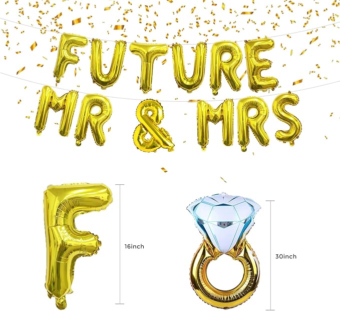 Engagement Party Decorations Bridal Shower Decor She Said Yes Decorations Bridal Shower Balloons Wedding Balloons Soon To Be Future Mr And Mrs Balloons Decor Engaged Decorations Engagement Banner
