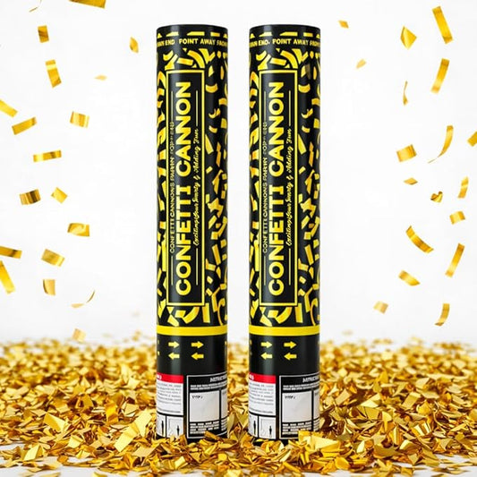 Gold Confetti Poppers Confetti Cannon 2 Pack Gold Foil Confetti 12 Inch Party Poppers for Wedding Birthday Graduation New Year’s Eve Party Decorations & Photo Props