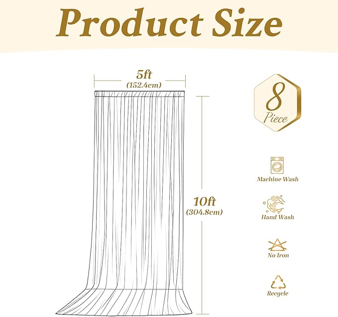 40ft x 10ft Champagne Sequin Backdrop Curtains for Party Wedding Shimmer Curtain Backdrop Prom Sparkly Glitter Fabric Photo Backdrop Drapes for Birthday Party Photography Baby Shower 5x10FT, 8 Panels