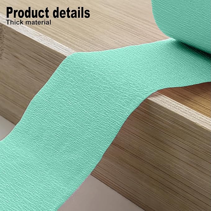 4 Crepe Paper Streamers Rolls, 328ft Pack of Mint Green and Blue Crepe Paper for Wedding Ocean Theme Engagements Birthday Party Decoration Supplies (1.8 inch x 82 ft/Roll)