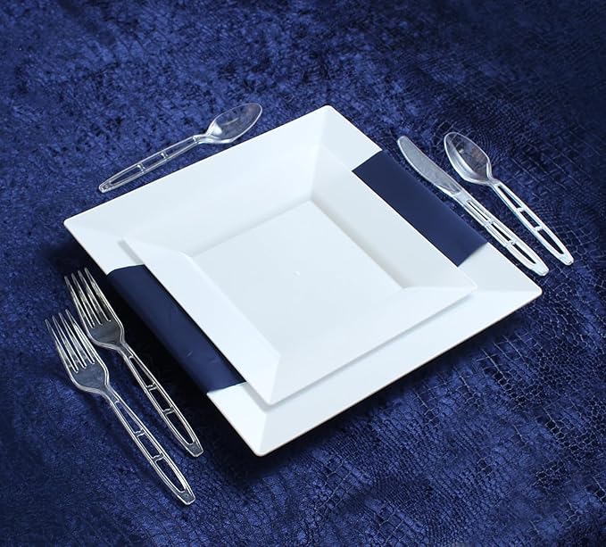 PARTY BARGAINS Emerald Settings Clear Plastic Cutlery Set 1440-Piece – 720 Forks, 480 Spoons, 240 Knives – Heavy-Duty Disposable Utensils for Parties, Weddings, Buffets, BBQs & Catering – BPA Free
