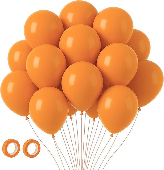 Voircoloria 105pcs Retro Orange Balloons 12inch Party Latex Balloons for Boys Girls Birthday Baby Shower Gender Reveal Wedding Sunflower Party Decorations