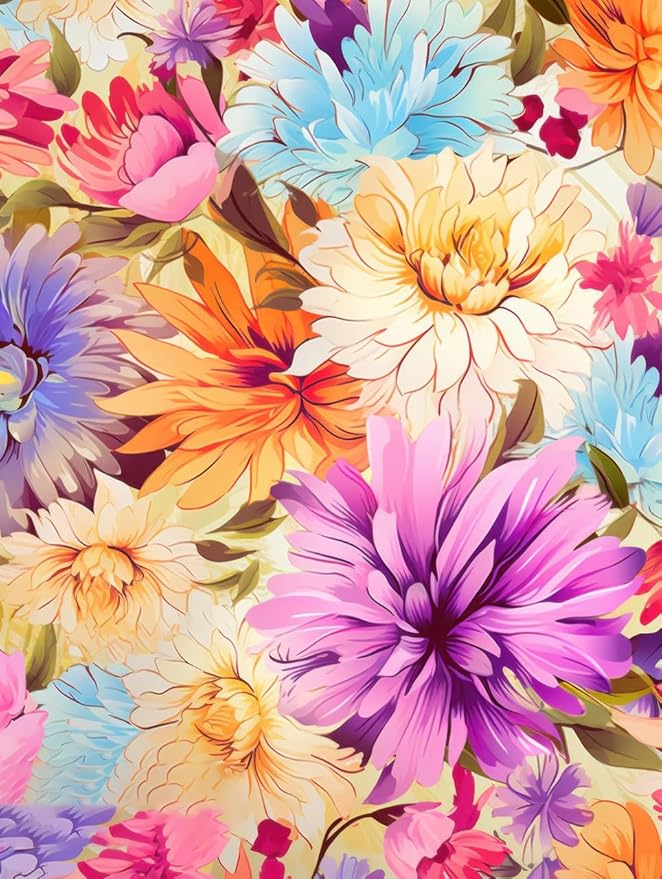 Waterproof Floral 6x9 Outdoor Rug Modern Vibrant Rugs for Balcony Patio Porch Garden Camping Pool Machine Washable Non Shed Outside Carpet Unique Easy Clean Flower Mat Pink Purple