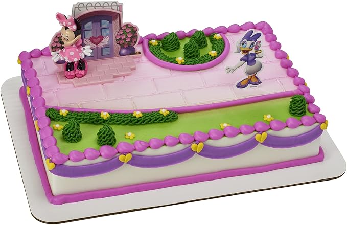DecoSet® Disney Minnie Mouse Happy Helpers Cake Topper, 4-Piece Cake Decoration Set with Minnie Mouse And Daisy Duck