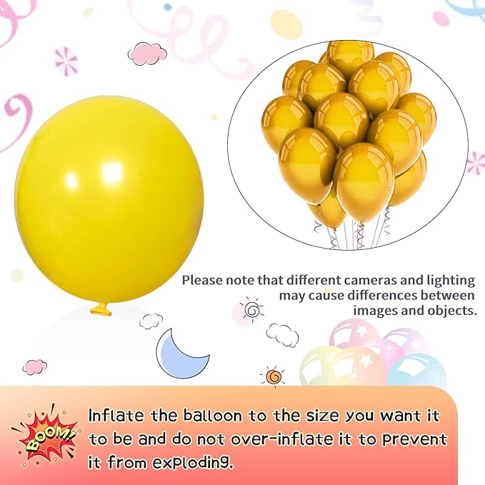 Yellow Balloon Arch Kit 111Pcs 18 12 5 Inch Latex Party Balloons Garland for Birthday Baby Shower Wedding Engagement Anniversary Christmas Party Decorations