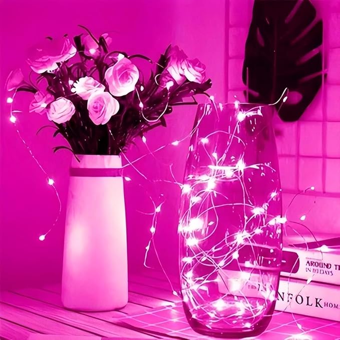 LAMPHOME 6 Pack Fairy Lights Battery Operated String Lights 6.6ft 20 Led Mason Jar Lights Waterproof Silver Wire Light Fireflies DIY Party Wedding Christmas Decoration(6 Pack,Multicolour)