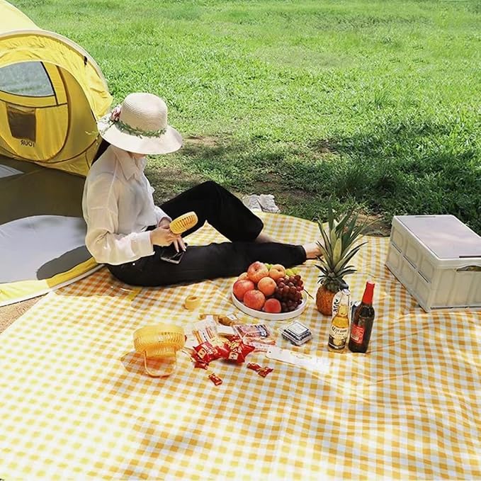 ZJDHPTY 3Pack Plastic Table Cloth Disposable, Yellow Checkered Tablecloth for Picnic Winnie The Pooth Bee Sunflower Birthday Party Decorations Size 54x108 Inch (Yellow+White Checker)