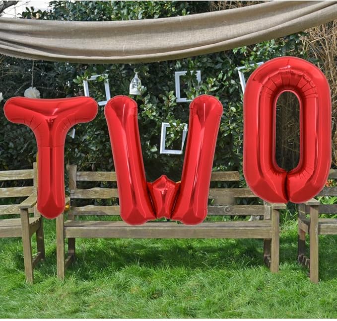 TONIFUL 40 Inch Large Bright Red Letter Balloons A-Z, Giant Jumbo Helium Foil Mylar Big Letter W Balloons for Birthday Party Anniversary Wedding Decorations