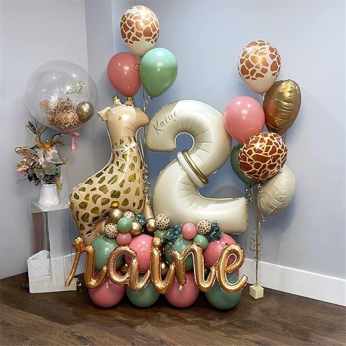 40 Inch Apricot Foil Balloon Number 7, Giant Self Inflating Nude Number Balloons 0-9 Digital Helium Balloons Set for Girls Boys 7th Birthday Anniversary Baby Shower Party Decorations Supplies