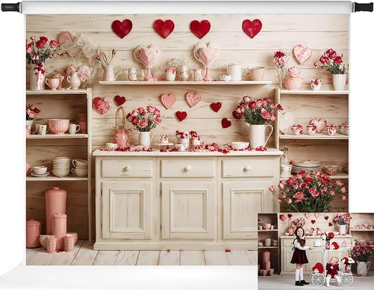 Kate Kitchen Photography Backdrop Children Sweet Kitchen Photo Background Birthday Party Photo Booth Props, 7x5ft