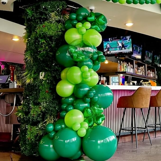 Green Balloons Balloons Garland Arch Kit, Dark Green and Lime Green Latex Balloons for St. Patrick's Day, Baby Shower, Jungle Birthday Party Decorations