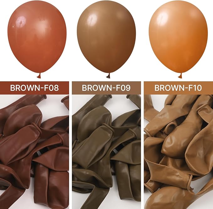 PartyWoo Brown Balloons 50pcs 5 Inch Small Mini Boho Neutral Coffee Tan Fall Latex Balloons for Wedding Baby Shower Gender Reveal Graduation Safari Woodland Birthday Fall Party Decorations Brown-F09