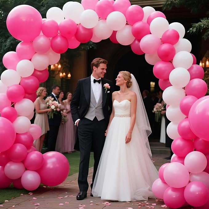 Hot Pink Balloon Arch Kit 111Pcs 18 12 5 Inch Latex Party Balloons Garland for Birthday Baby Shower Wedding Engagement Anniversary Christmas Party Decorations