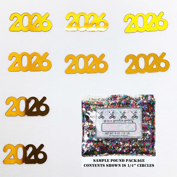Confetti Year 2026 Orange - Half Pound (8 oz) #7343 Q08