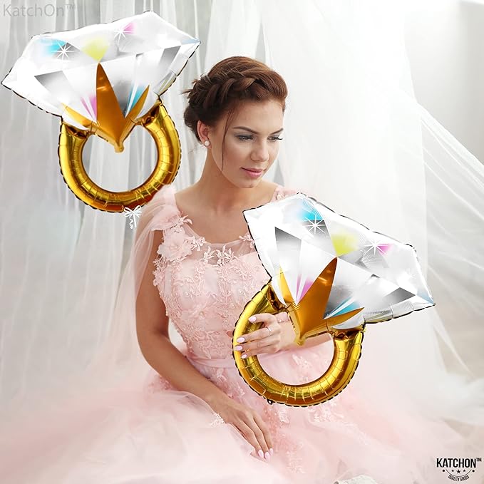 KatchOn, Huge Diamond Ring Balloon - 26 Inch | Ring Balloon Bachelorette, Bachelorette Party Decorations | Engagement Party Decorations | Engagement Decoration, Bridal Shower Favors