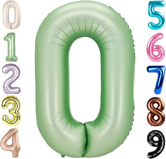 Number 0 Balloons 40 Inch Olive Green Number Balloons for 10 20 30 40 50 60 70 80 90 100 Numbers Balloon Birthday Decorations Wedding Event Baby Shower