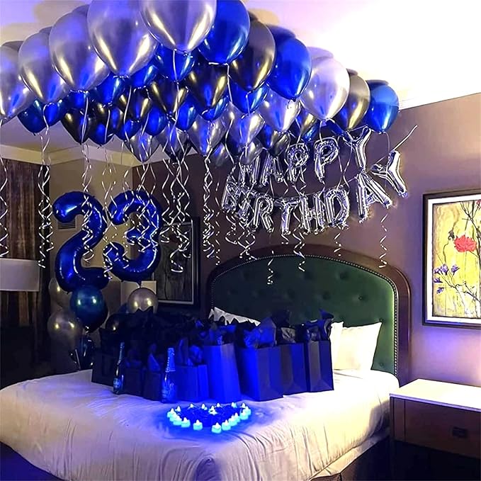 40" Balloon Number 2 Navy Blue, Large Dark Blue Foil Number Balloons Set 0-9, Royal Blue 2 Helium Balloons for Boys 2nd 12th 20th Birthday Anniversary Graduation Party Decoration Supplies