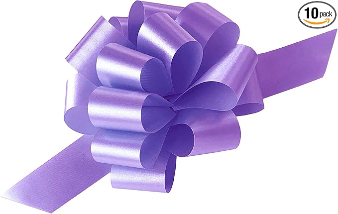 Lavender Decorative Gift Pull Bows - 5" Wide, Set of 10, Easter, Spring, Valentine's Day, Mother's Day, Summer, Wedding Decor, Baby Shower, Birthday, Presents, School Colors, Office, Anniversary