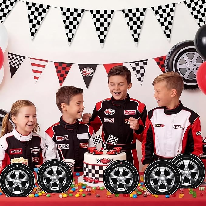 Resurhang 60 Pcs Race Car Treat Bags Zipper Racing Themed Food Goodie Gifts Bags Resealable Sport Themed Snack Candy Containers for Wheels Birthday Party Baby Shower Supplies