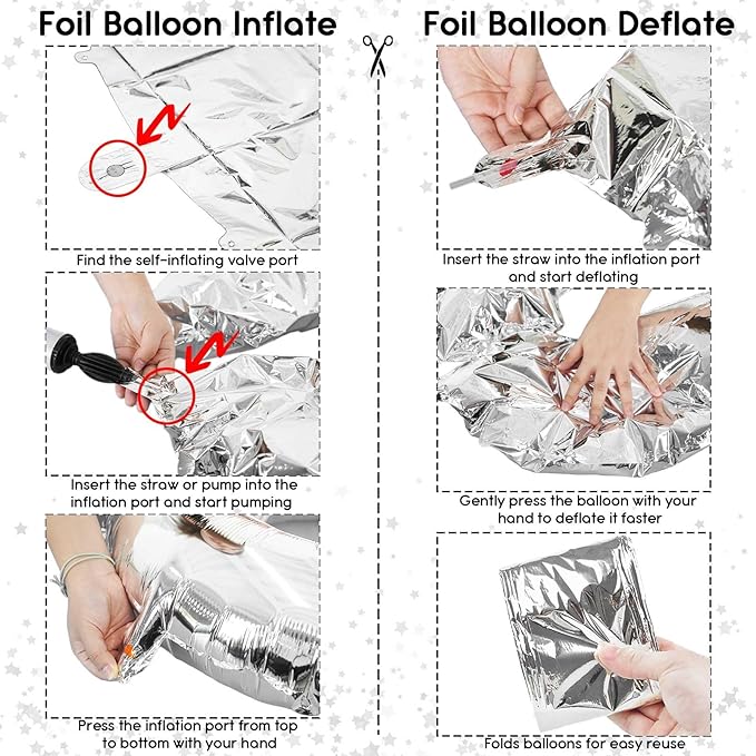 Silver 16th Birthday Balloons for Boys, 40 Inch Mylar Self Inflating 16 Balloon Number, Big Foil 1 and 6 Helium 16 Balloons for Women Men Girls Birthday Party Decorations Anniversary Decor Supplies