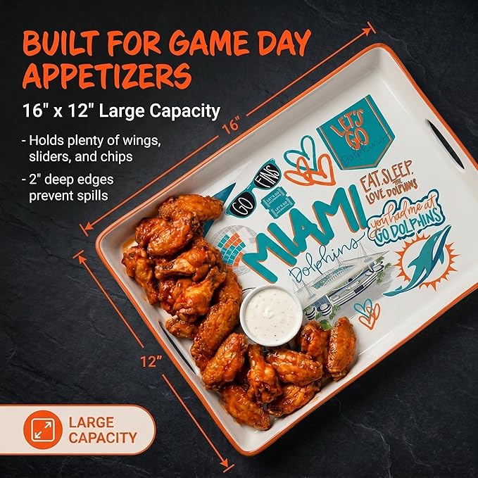NFL Loco Fan Large Serving Tray w/Handles