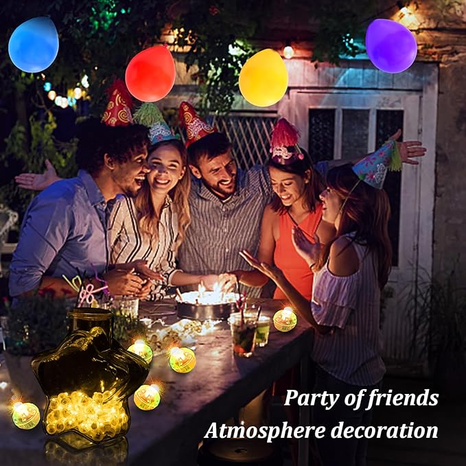 AIKEI 50pcs LED Balloon Lights,Mini Balls Lights Waterproof Mini Led Light for Paper Lantern Halloween Christmas Birthday Party Decoration for Indoor Outdoor Warm White