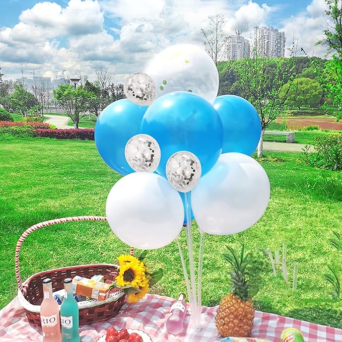 Silver Confetti Balloons, 40 Pcs 5 Inch Clear Balloons with Confetti Inside for Graduation Engagement Cake Topper Decor Bridal Shower Baby Shower Birthday Party Decoration Supplies