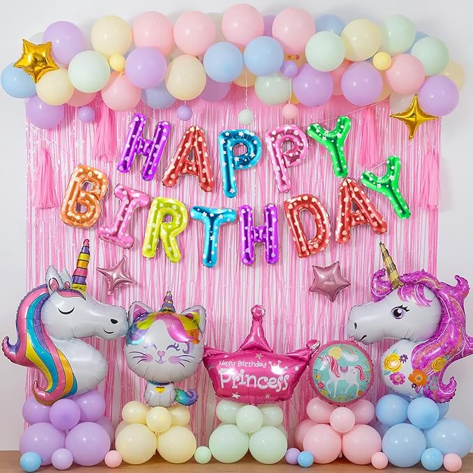CANREVEL Happy Birthday Banner 13pcs 16 Inch Mylar Foil Letters Balloons Birthday Party Decorations for Kids and Adults - 3D Multi Color