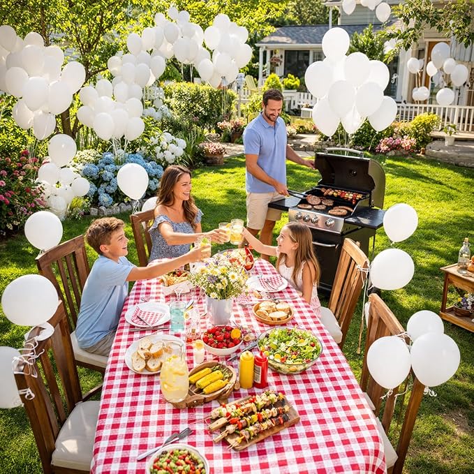 White Balloons 100 Pack, Latex Party Balloons, 12 Inch Round Helium Balloon for Wedding Birthday Christmas Bridal Shower, Elegant Backdrop Decorations
