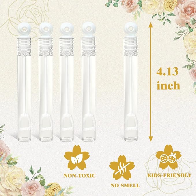 Bulk Mini Bubble Wands for Wedding 100 Count, Party Favors Supplies for Guest, Wedding Reception Send Off Activities Games for Kids & Adults, Non Candy Gift Bag Ideas Stuff for Engagement Anniversary
